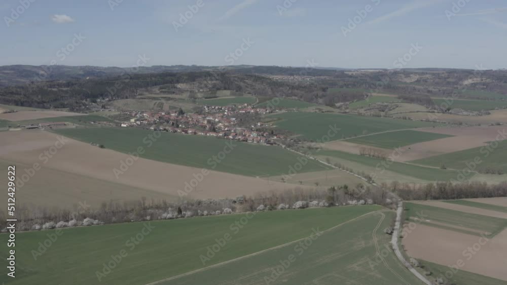 Agricultural greenlands of rural Moravia, Czech Republic aerial