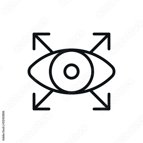 Wide viewing linear icon. Thin line customizable illustration. Contour symbol. Vector isolated outline drawing. Editable stroke