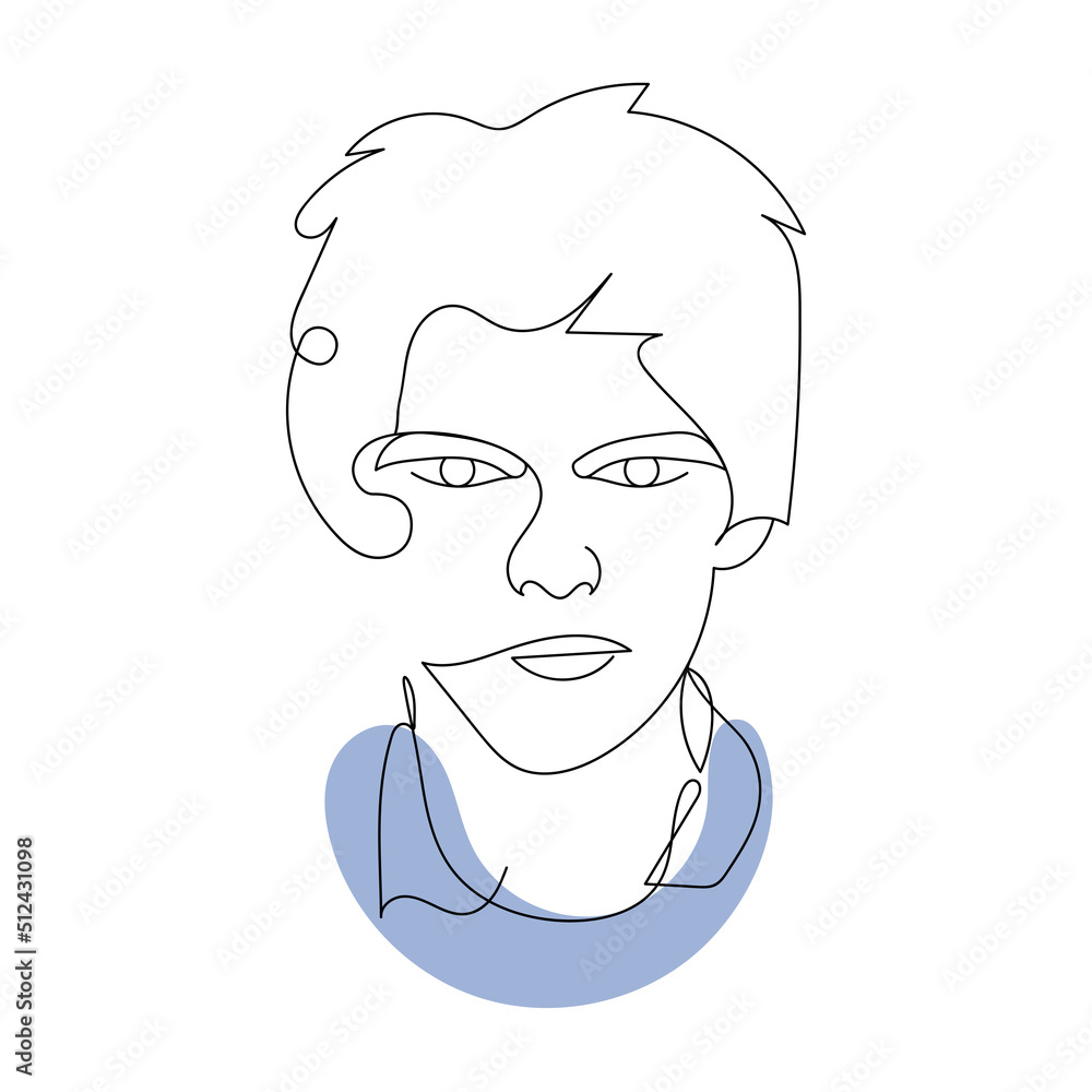 Line art man face in minimalistic style Line art man face in minimalistic style