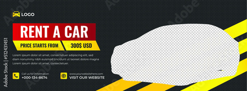 Car rental promotion social media facebook cover banner template