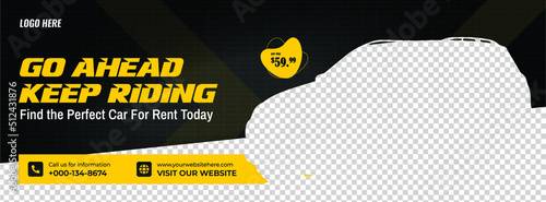 Car rental promotion social media facebook cover banner template