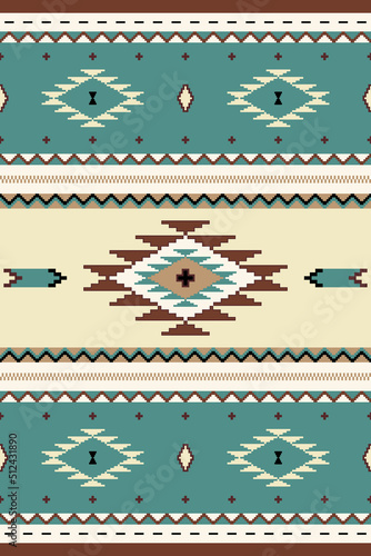 Ethic, tribal seamless pattern. South western rug design. Mexican blanket vector seamless pattern. Native Indian ornament.