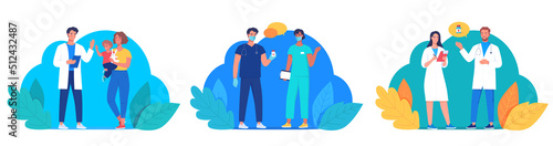 The medical workers helps the patients, the doctor and the nurse consult people and discuss medications