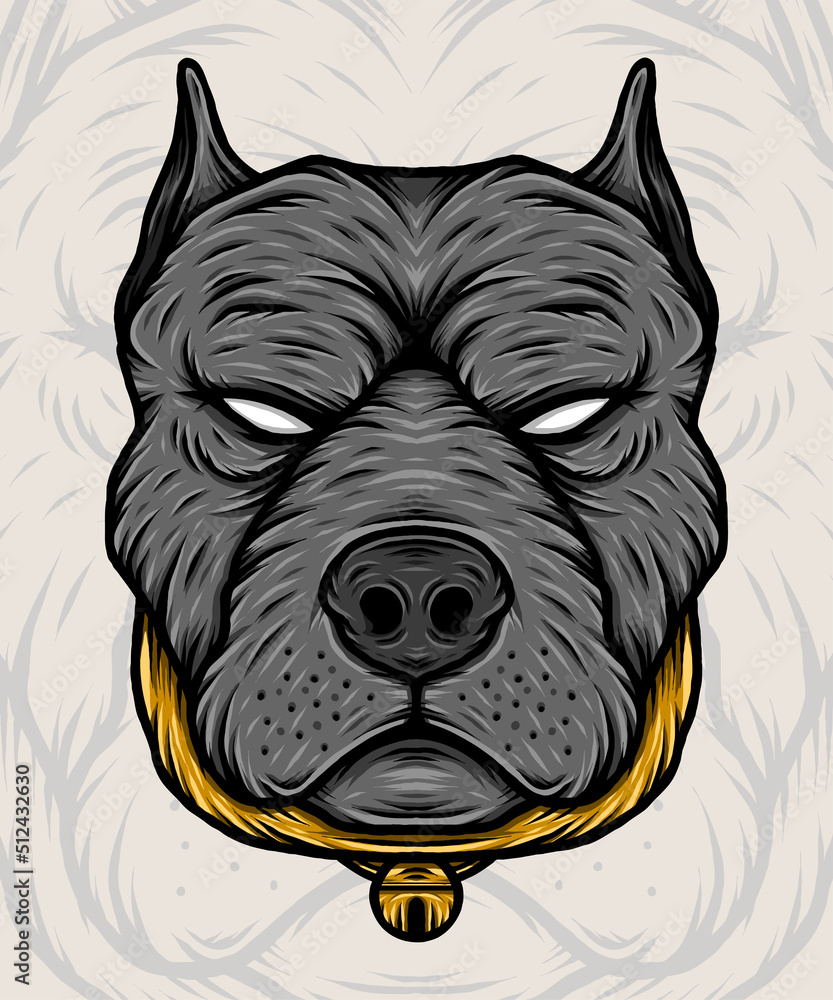 Pitbull Head Artwork Stock Vector Adobe Stock