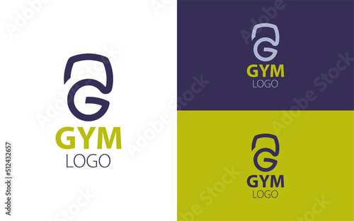 Kettlebell shaped bodybuilding gym logo.