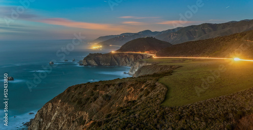 Bixby Bridge at night in Big Sur, California