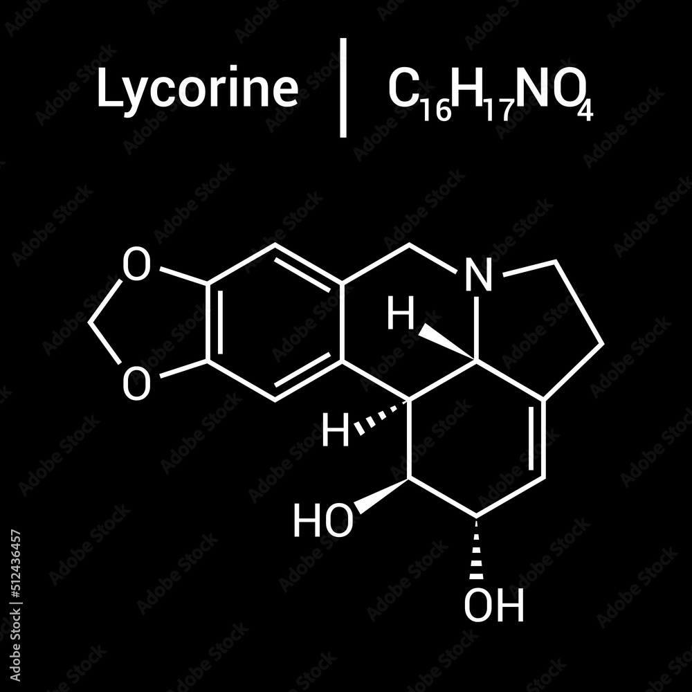 chemical structure of Lycorine (C16H17NO4)