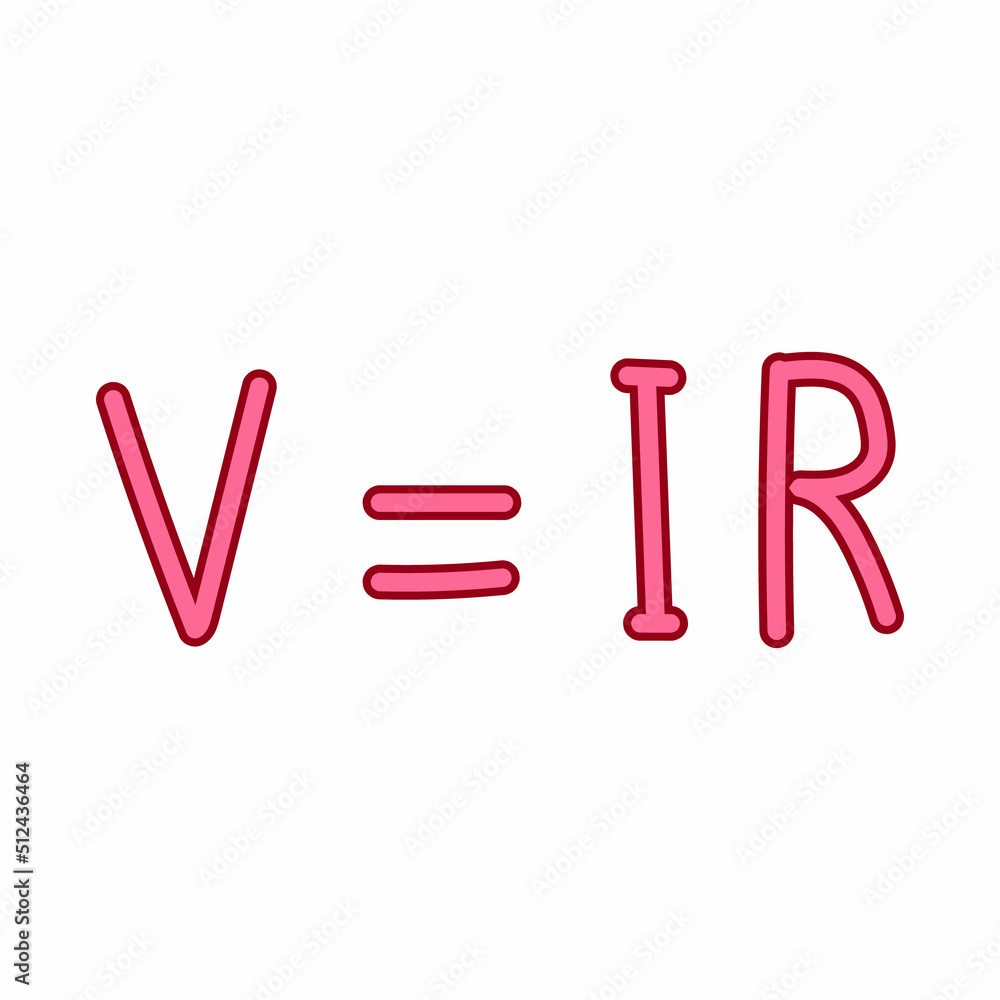Ohm's law formula in physics. Electric current voltage and resistance