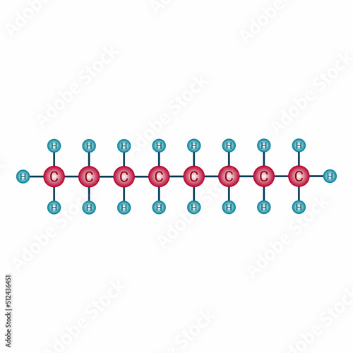 Photography chemical structure of Octane (C8H18)