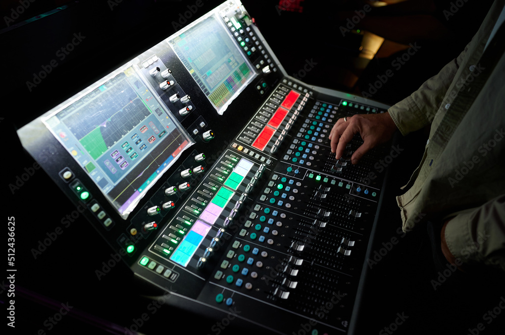 sound mixer in work at a concert