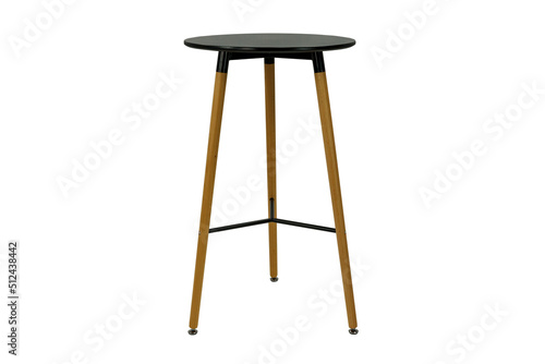 wooden, high round chair on a white background photo