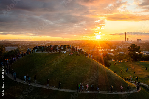Welcome to summer - sunrise over Krakus Mound in Krakow, Poland.
