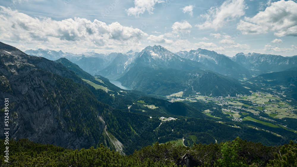 View from Kehlstein hill on Lake Konigssee and beautiful nature around, Berchtesgaden, Germany