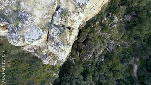 Ihlara valley canyon view from air during sunrise photo