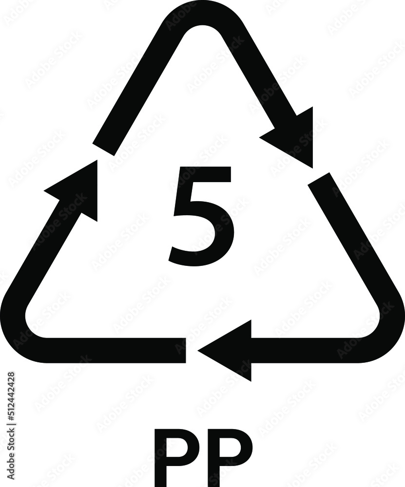 Plastic recycling symbol PP vector illustration. Plastic recycling symbol PP vector illustration.