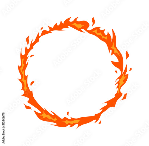 Burning Fire Flame Frame. Vector illustration