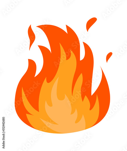 Burning Fire Flame. Vector illustration
