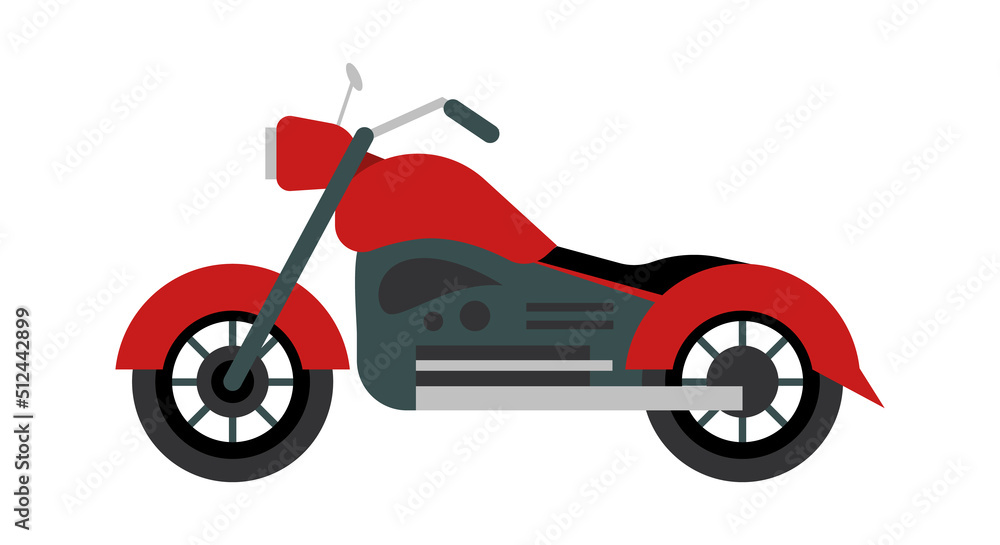 Fototapeta premium Cruiser motorcycle Icon. Vector illustration
