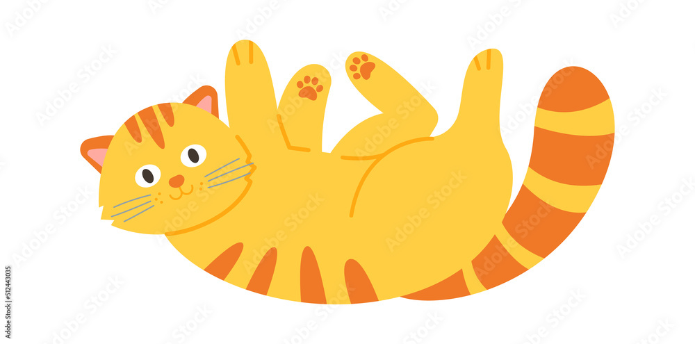 Cute Funny Cat. Pet Animal. Vector illustration