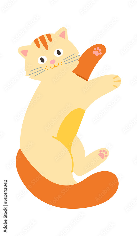 Obraz premium Cute Funny Cat. Pet Animal. Vector illustration