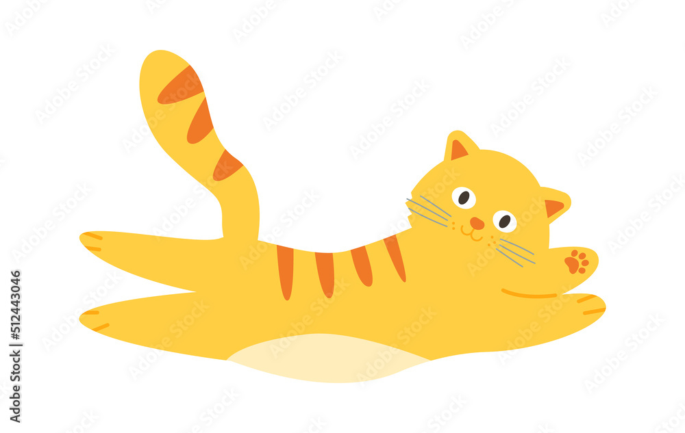 Cute Funny Cat. Pet Animal. Vector illustration