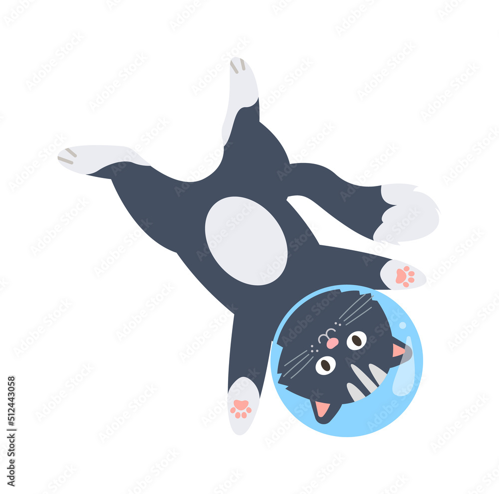 Cute Funny Astronaut Cat. Vector illustration Cute Funny Astronaut Cat. Vector illustration