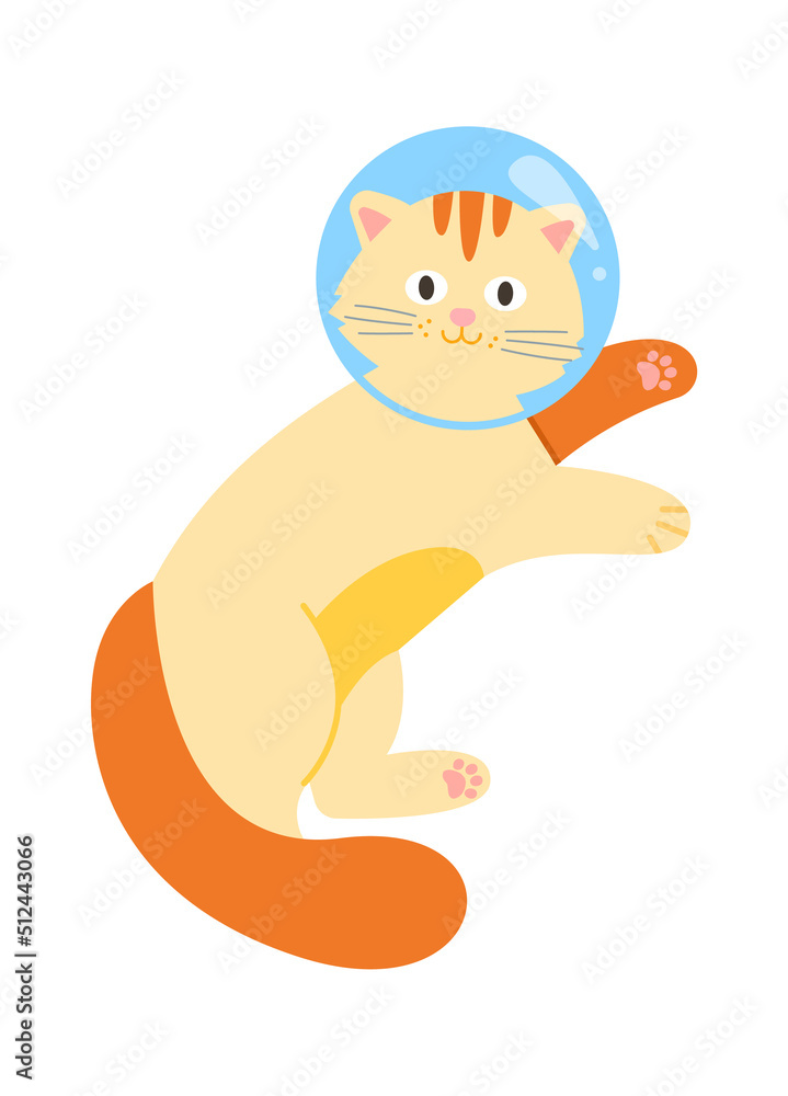 Cute Funny Astronaut Cat. Vector illustration Cute Funny Astronaut Cat. Vector illustration