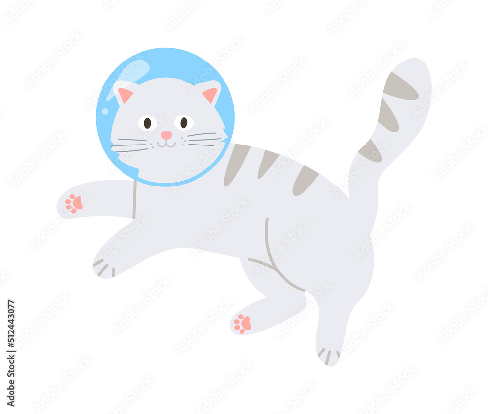 Cute Funny Astronaut Cat. Vector illustration Cute Funny Astronaut Cat. Vector illustration