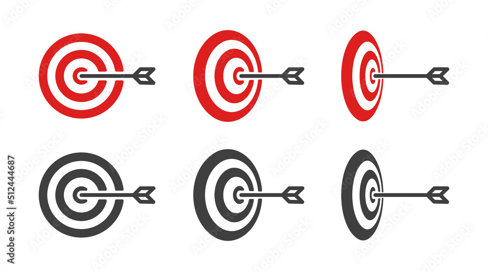 Target archery vector icon set. Aim acuuracy symbol. Tarets aiming collection. Target archery vector icon set. Aim acuuracy symbol. Tarets aiming collection.