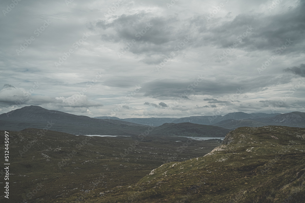 Landscape scenery of mountains and lakes