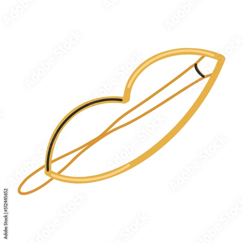 Golden hairpin in the shape of lips. Hair accessories, beauty design. Women's salon concept. Flat design, hand drawn, cartoon.