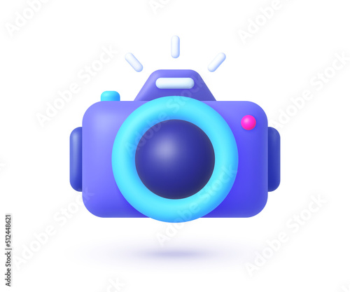 Modern camera 3d, great design for any purposes. 3d render illustration.