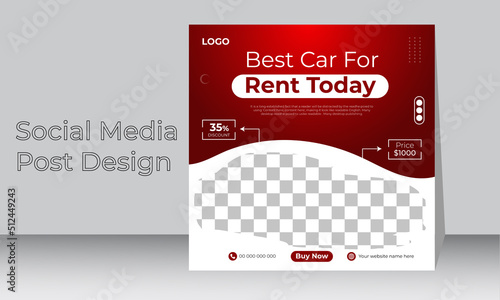 Rent car for social media post Design or story banner template
