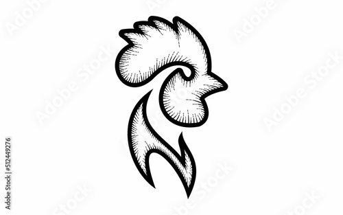 vintage hand drawn rooster