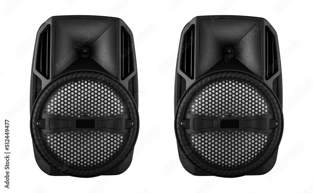 acoustic sound system, speakers, on a white background acoustic sound system, speakers, on a white background