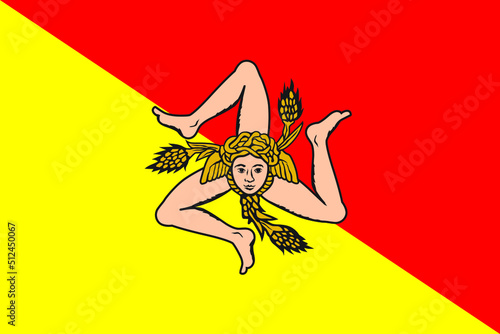 Vector illustration of Sicilian flag