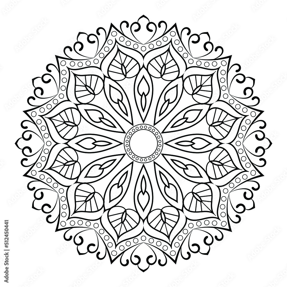 Fototapeta premium Outline Mandala for coloring page with Decorative floral Indian pattern