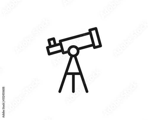 Telescope icon concept. Modern outline high quality illustration for banners, flyers and web sites. Editable stroke in trendy flat style. Line icon of learning