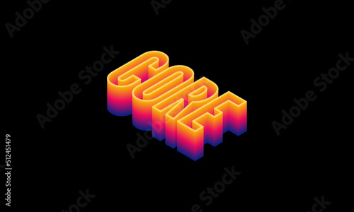 Colorful isometric text 3d on black background. Modern wallpaper background 
