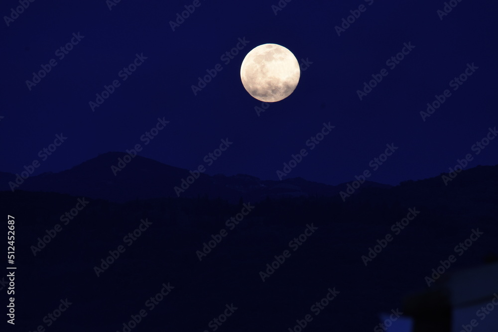 Beautiful full moon in corfu island, Greece Beautiful full moon in corfu island, Greece