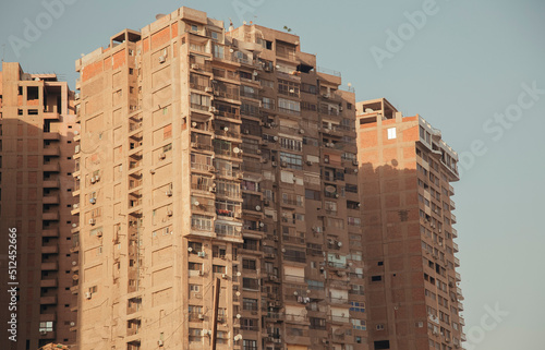 old high-rise apartment building in an Arab country