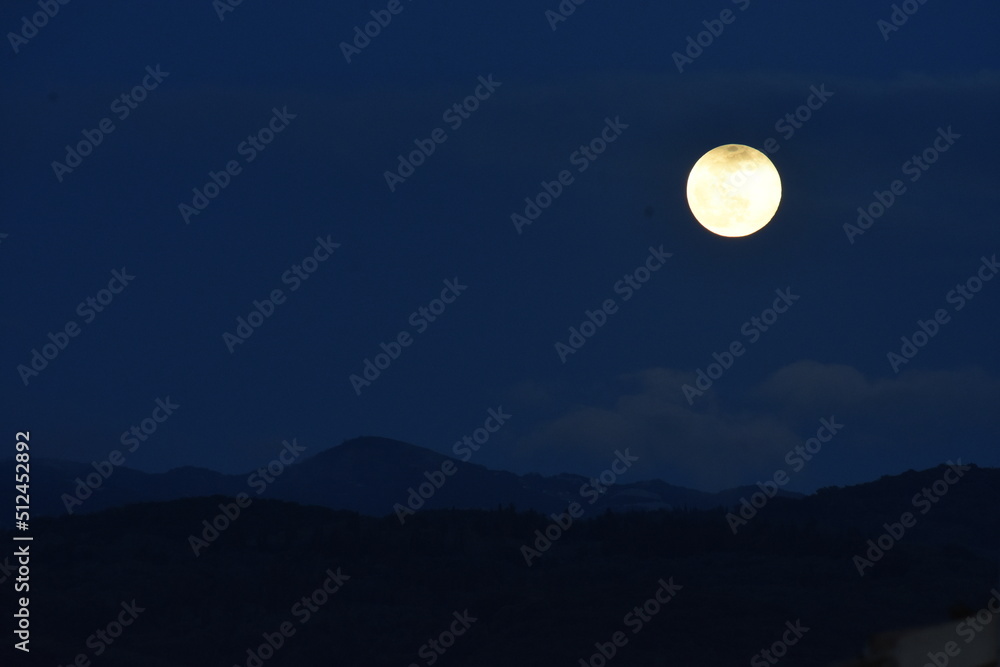 Beautiful full moon in corfu island, Greece Beautiful full moon in corfu island, Greece