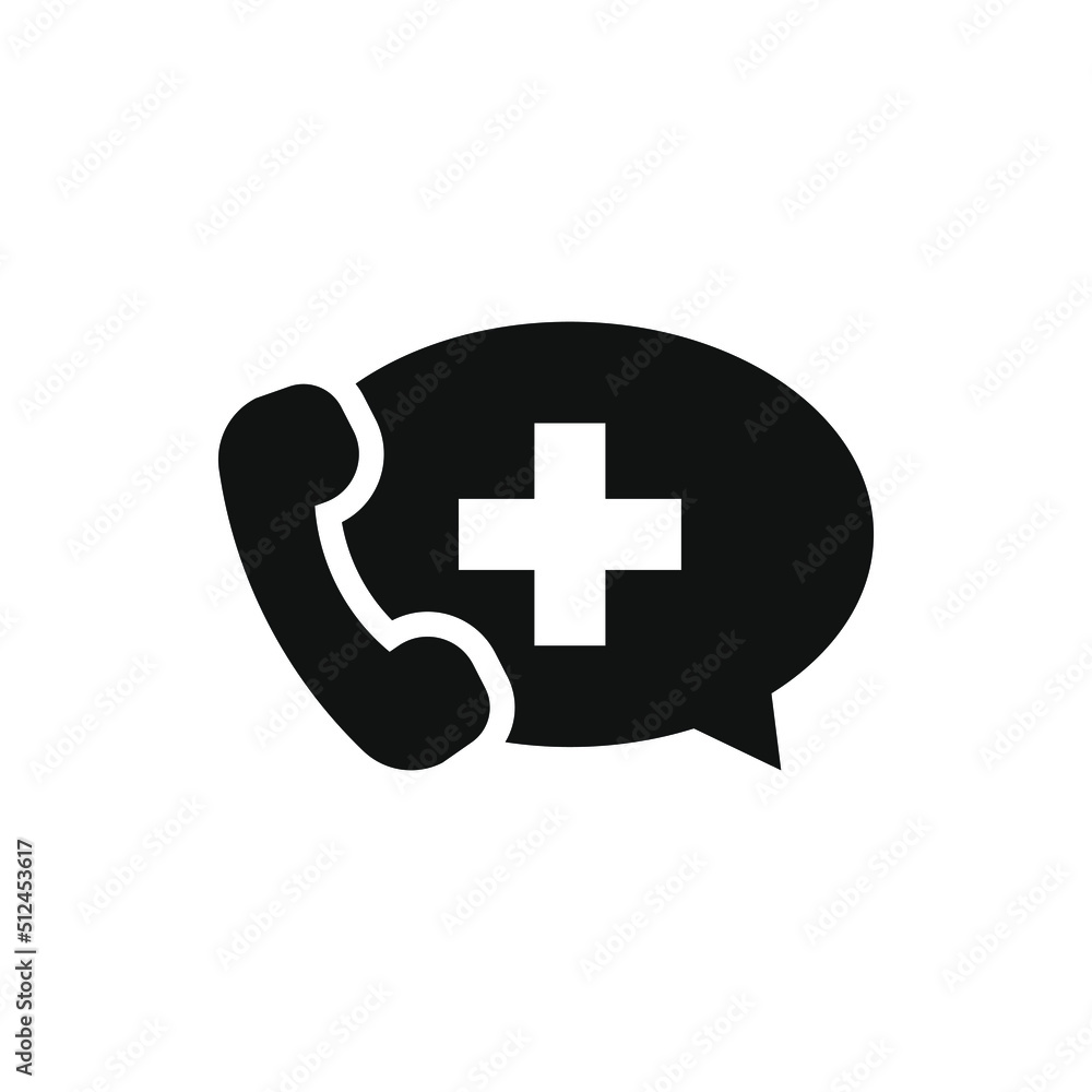 Medical call icon flat style isolated on white background. Vector illustration Medical call icon flat style isolated on white background. Vector illustration