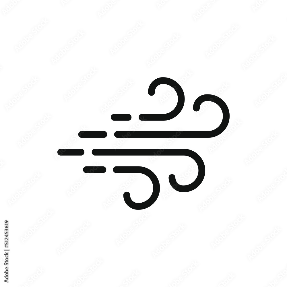Wind icon line style isolated on white background. Vector illustration Wind icon line style isolated on white background. Vector illustration