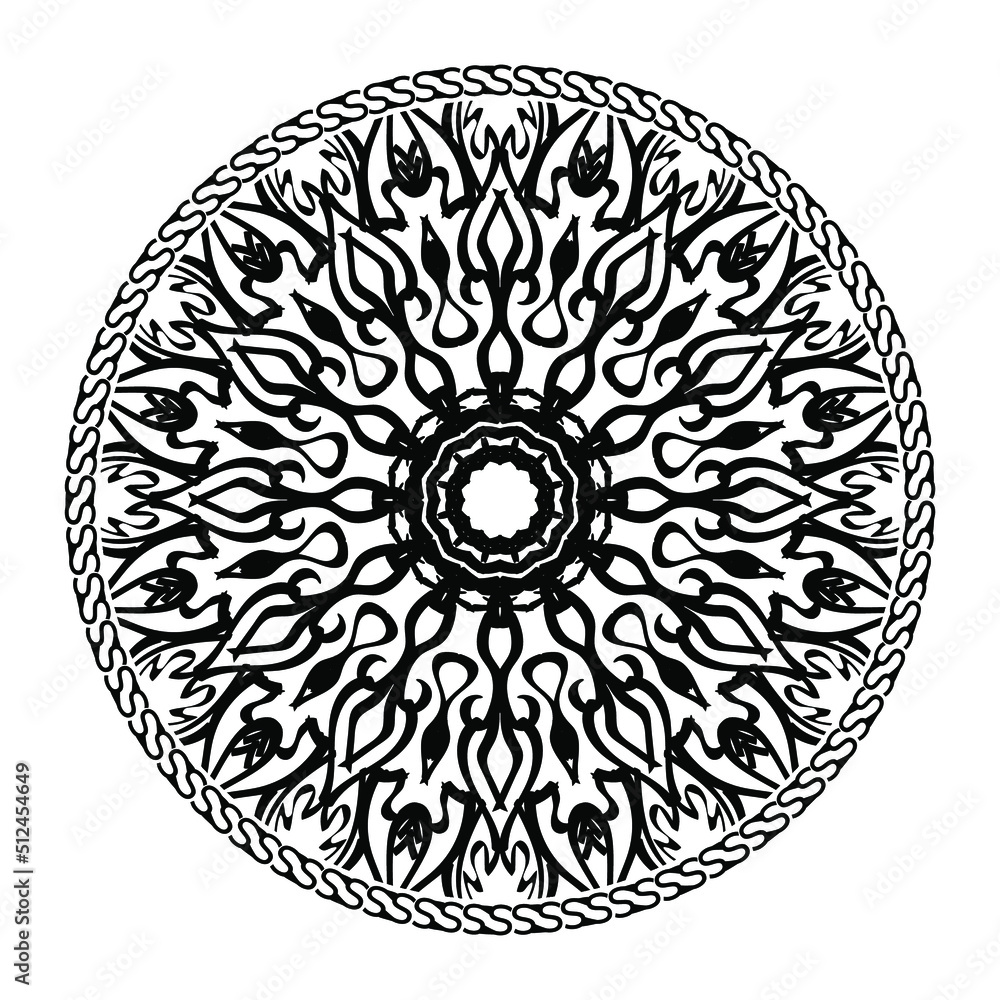 Vector round abstract circle. Mandala style.