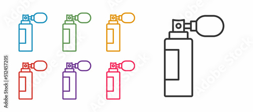 Set line Perfume icon isolated on white background. Set icons colorful. Vector