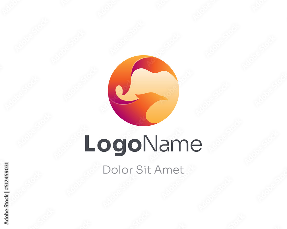 Abstract creative phoenix logo gradient. Abstract creative phoenix logo gradient.