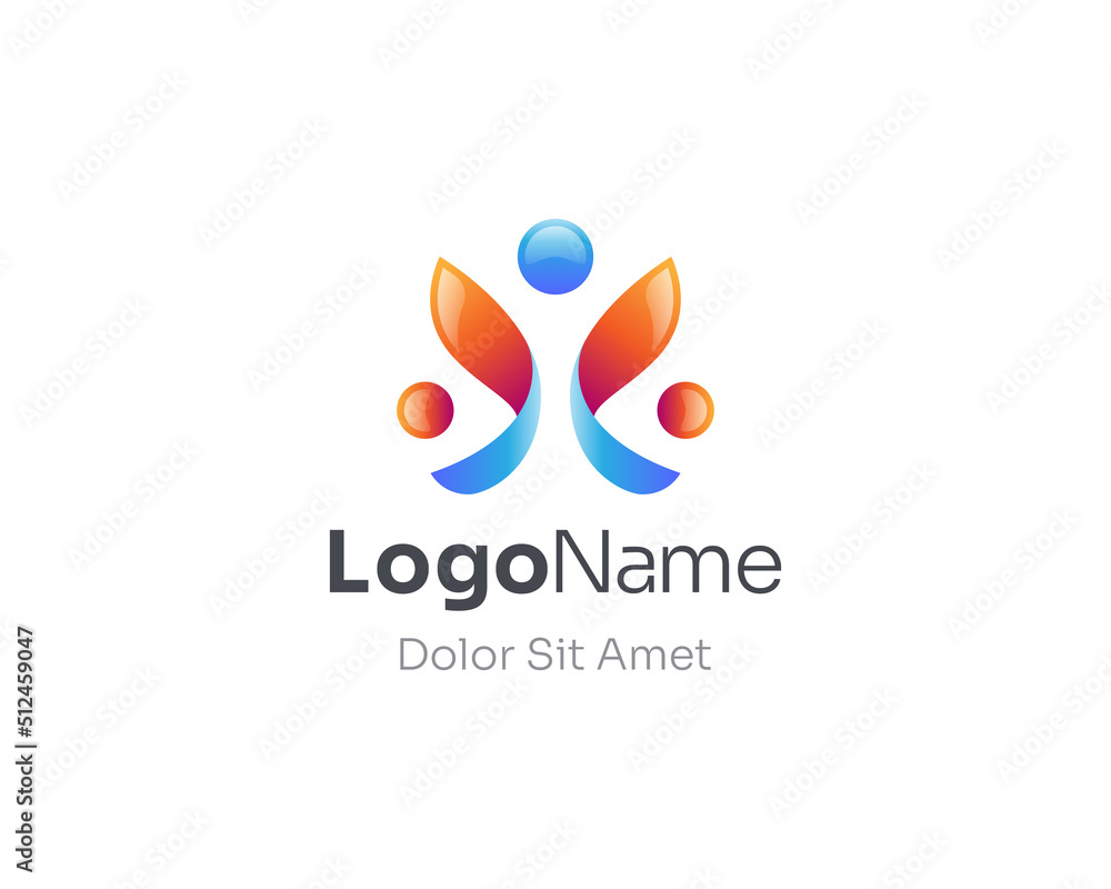 Awesome community people logo gradient. Awesome community people logo gradient.