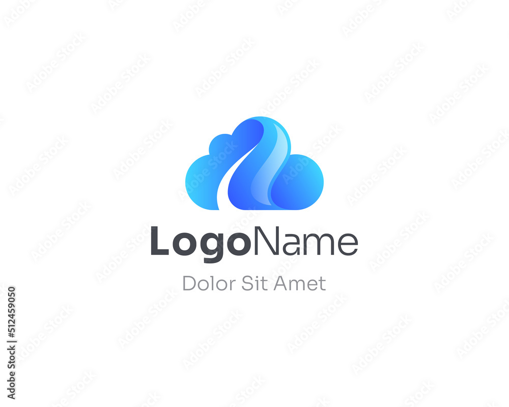 Blue cloud data technology logo. Blue cloud data technology logo.