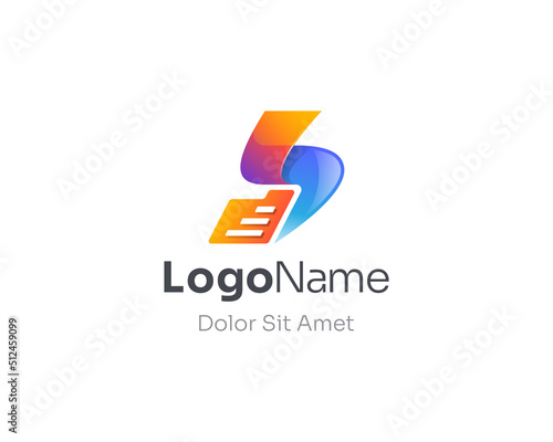 Colorful letter s storm with data folder logo.